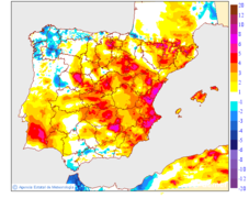 Variaci�n das temperaturas m�nimas respecto ao d�a anterior