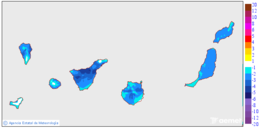 Variaci�n das temperaturas m�ximas respecto ao d�a anterior