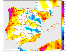 Variaci�n das temperaturas m�ximas respecto ao d�a anterior