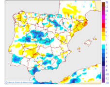 Variaci�n das temperaturas m�nimas respecto ao d�a anterior