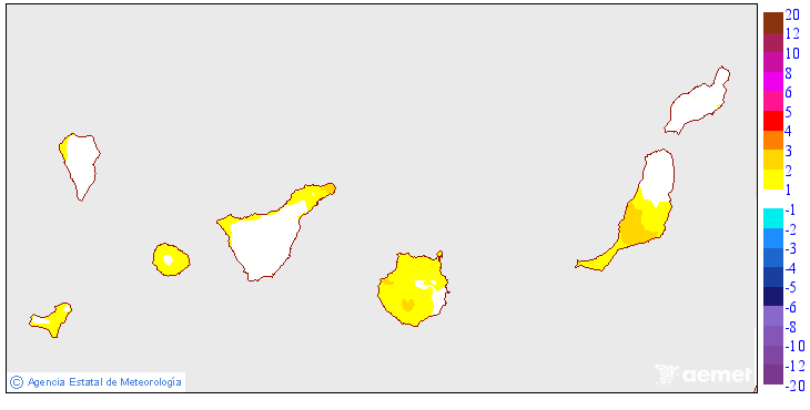 Variaci� de les temperatures m�nimes respecte al dia anterior