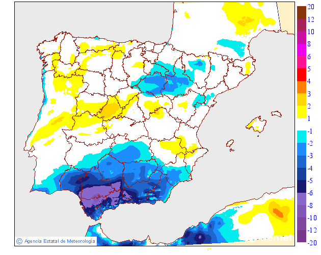 Variaci� de les temperatures m�ximes respecte al dia anterior