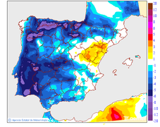 Variaci� de les temperatures m�ximes respecte al dia anterior
