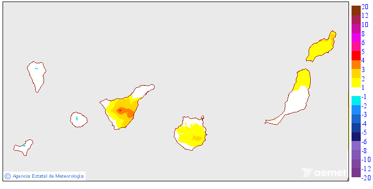 Variation des temp�ratures minimales par rapport au jour pr�c�dent