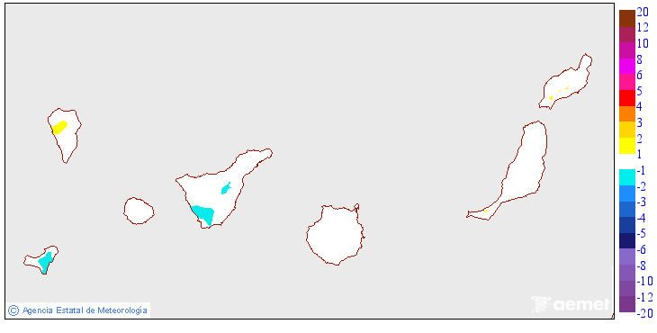 Variation des temp�ratures maximales par rapport au jour pr�c�dent