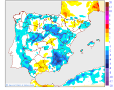 Variation des temp�ratures minimales par rapport au jour pr�c�dent