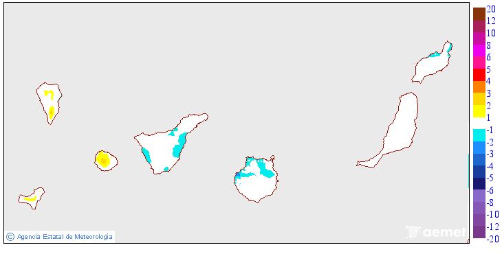 Variation des temp�ratures minimales par rapport au jour pr�c�dent
