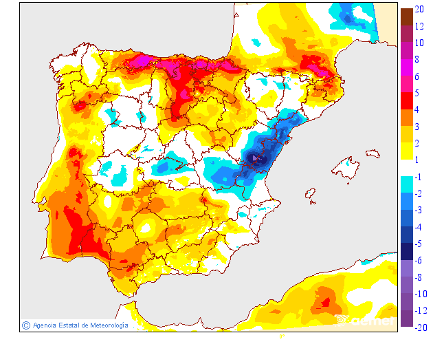 Variation des temp�ratures maximales par rapport au jour pr�c�dent