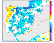 Variaci�n de las temperaturas m�nimas respecto al d�a anterior