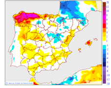 Variaci�n das temperaturas m�ximas respecto ao d�a anterior