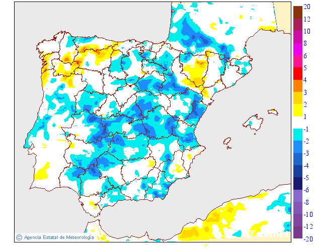 Variaci� de les temperatures m�nimes respecte al dia anterior