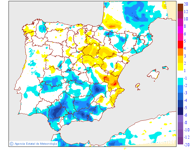 Tenperatura minimoen aldaketa aurreko egunarekiko