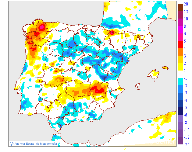 Tenperatura minimoen aldaketa aurreko egunarekiko