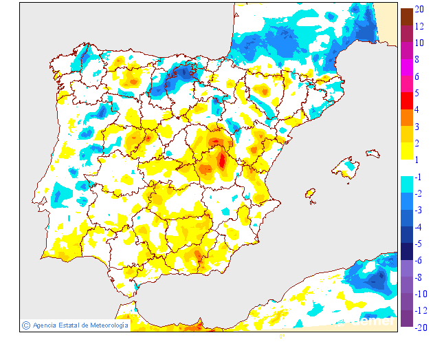 Variaci� de les temperatures m�nimes respecte al dia anterior