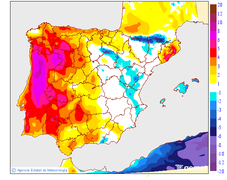 Variaci� de les temperatures m�ximes respecte al dia anterior