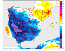 Variaci� de les temperatures m�ximes respecte al dia anterior