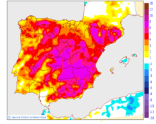 Minimum temperatures variation regarding the day before