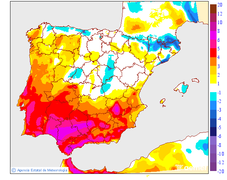 Maximum temperatures variation regarding the day before