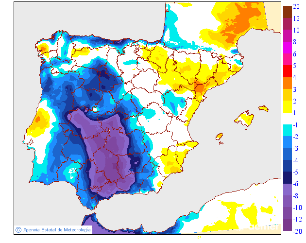 Variaci� de les temperatures m�ximes respecte al dia anterior