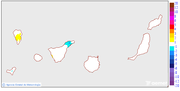 Variation des temp�ratures minimales par rapport au jour pr�c�dent