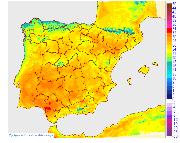 Maximum temperatures