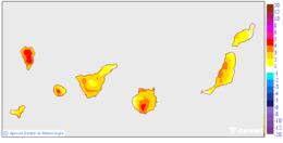 Variaci�n de las temperaturas m�nimas respecto al d�a anterior