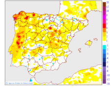 Variaci�n das temperaturas m�nimas respecto ao d�a anterior