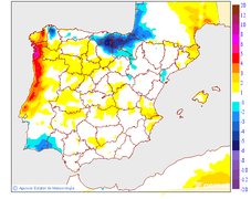 Variaci�n das temperaturas m�ximas respecto ao d�a anterior