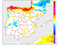 Variaci�n das temperaturas m�ximas respecto ao d�a anterior