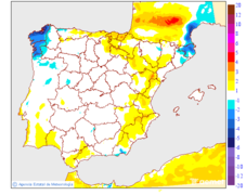 Variaci�n das temperaturas m�ximas respecto ao d�a anterior