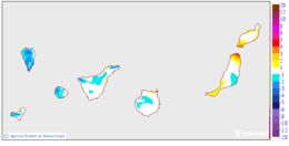 Variaci�n das temperaturas m�ximas respecto ao d�a anterior