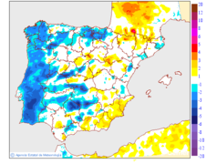 Variaci�n de las temperaturas m�nimas respecto al d�a anterior