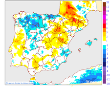 Variaci�n de las temperaturas m�nimas respecto al d�a anterior