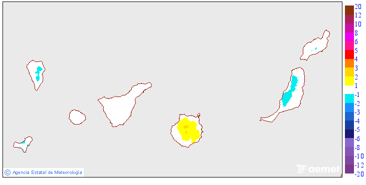 Variaci� de les temperatures m�nimes respecte al dia anterior