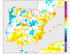 Variaci� de les temperatures m�nimes respecte al dia anterior