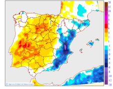 Variaci� de les temperatures m�ximes respecte al dia anterior