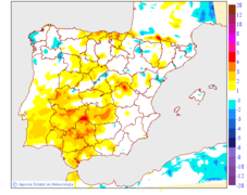 Variaci� de les temperatures m�nimes respecte al dia anterior