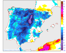 Variaci� de les temperatures m�ximes respecte al dia anterior