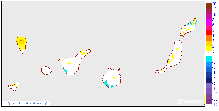 Variaci� de les temperatures m�nimes respecte al dia anterior