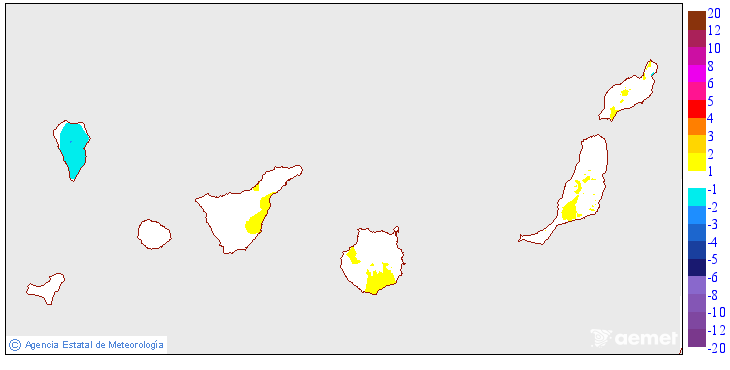 Variaci� de les temperatures m�ximes respecte al dia anterior