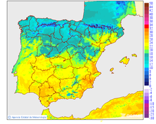 Maximum temperatures for tomorrow in the Peninsula and Balearic Islands