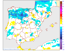 Minimum temperatures variation regarding the day before