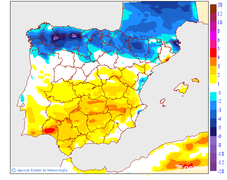Variaci�n de las temperaturas m�ximas respecto al d�a anterior
