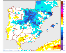 Variaci� de les temperatures m�nimes respecte al dia anterior