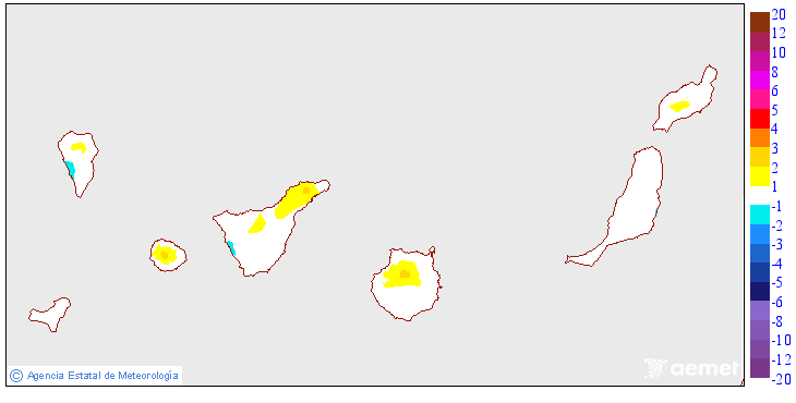 Variaci� de les temperatures m�ximes respecte al dia anterior