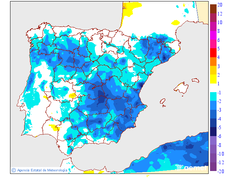 Variaci�n de las temperaturas m�nimas respecto al d�a anterior