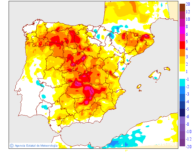 Variation des temp�ratures minimales par rapport au jour pr�c�dent
