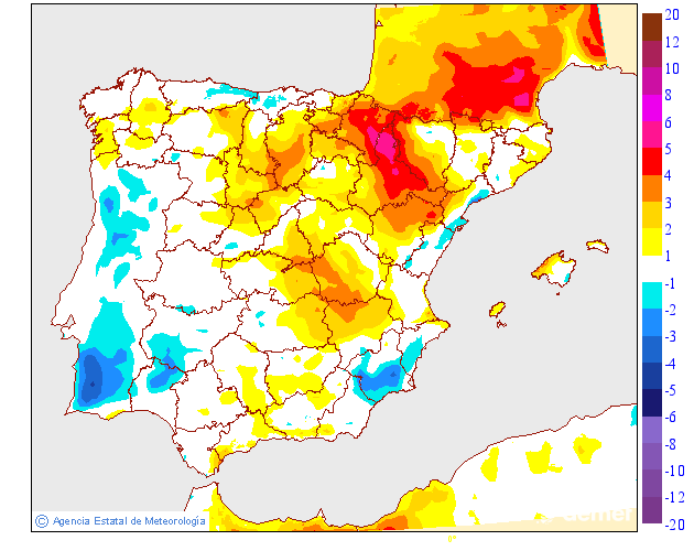 Variation des temp�ratures maximales par rapport au jour pr�c�dent