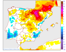 Variaci� de les temperatures m�ximes respecte al dia anterior
