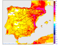 Variaci�n das temperaturas m�ximas respecto ao d�a anterior
